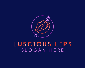 Lips - Erotic Lips Arrow logo design