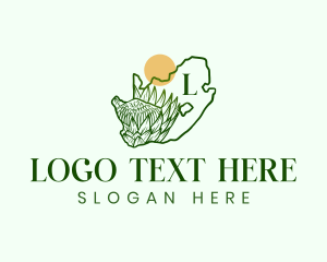 Map - South Africa Flower Gardening logo design