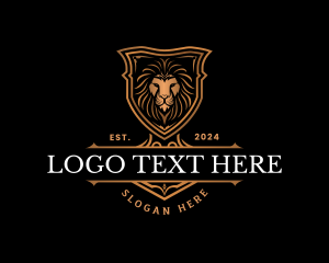 Animal - Lion Shield Crest logo design