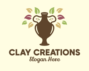 Clay Flower Vase logo design