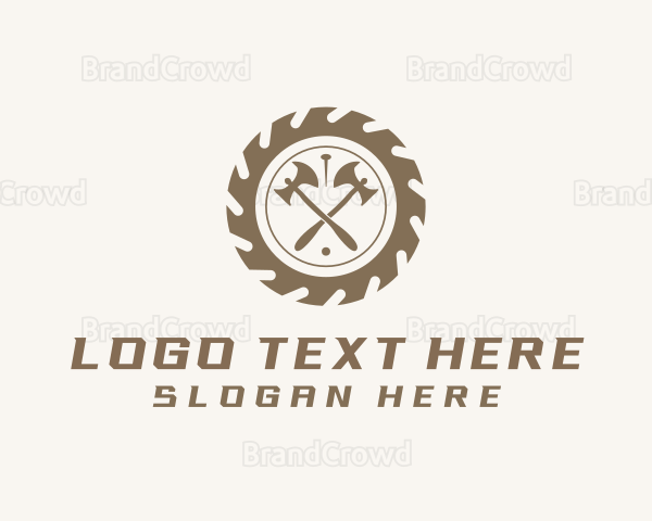 Axe Wood Cutting Lumberjack Logo