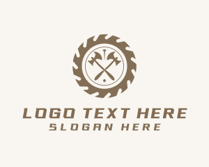 Nail - Axe Wood Cutting Lumberjack logo design