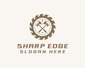 Cutting - Axe Wood Cutting Lumberjack logo design