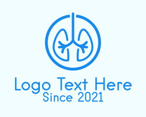 Power Button - Blue Lung Organ logo design