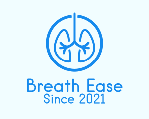 Respiratory - Blue Lung Organ logo design