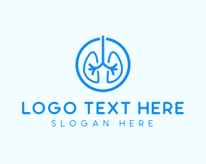 Line Art - Blue Lung Organ logo design