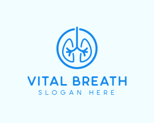 Lung - Blue Lung Organ logo design
