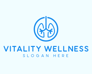 Healthy Lifestyle - Blue Lung Organ logo design