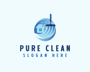 Housekeeper Cleaning Squeegee logo design