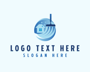 Clean - Housekeeper Cleaning Squeegee logo design