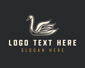 Fowl - Swan Aviary Bird logo design