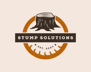 Stump - Tree Stump Lumberjack Logging logo design