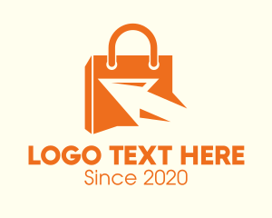 Cursor - Orange Cursor Shopping Bag logo design