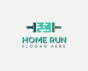 Home Maintenance Paint Brush logo design