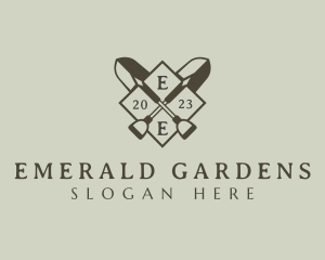 Landscaping Shovel Horticulture logo design