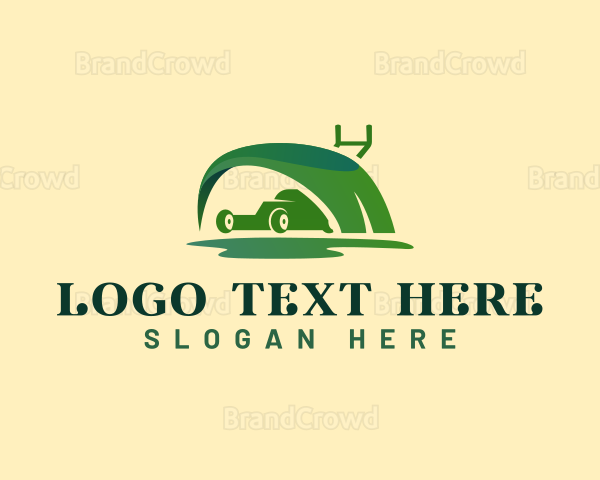 Lawn Mower Gardening Maintenance Logo