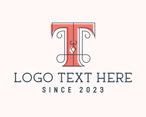 Letter T - Elegant Offset Ornament logo design