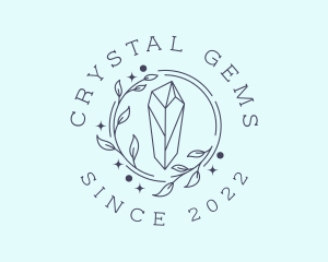 Leaf Crystal Jewelry logo design