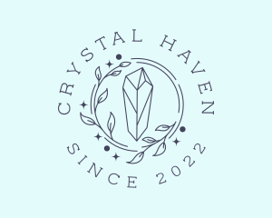 Leaf Crystal Jewelry logo design