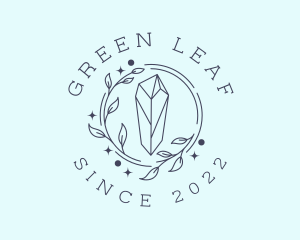 Leaf Crystal Jewelry logo design