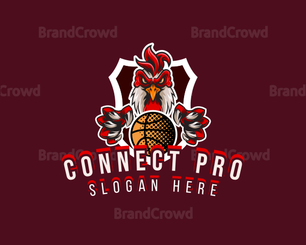 Basketball Player Rooster Logo