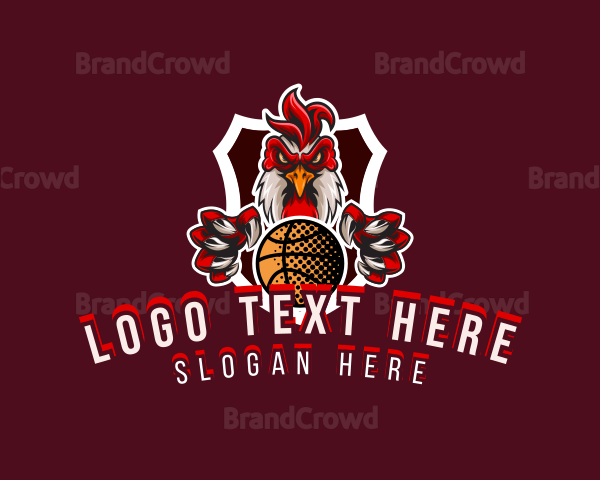 Basketball Player Rooster Logo