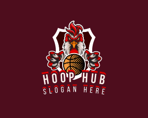 Basketball Player Rooster logo design