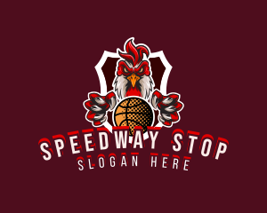 Player - Basketball Player Rooster logo design