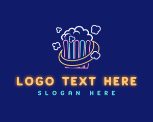 Popcorn - Cinema Popcorn Snack logo design