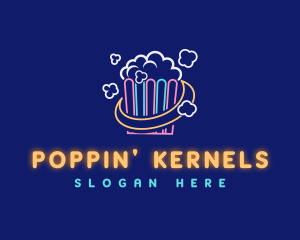 Cinema Popcorn Snack logo design