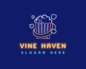 Cinema Popcorn Snack logo design