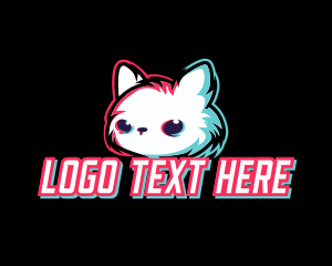 Anaglyph - Glitch Gaming Cat logo design