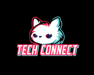 Game Streaming - Glitch Gaming Cat logo design
