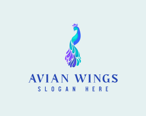 Avian Peacock Bird logo design