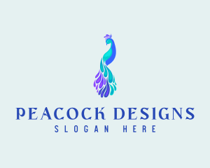 Avian Peacock Bird logo design