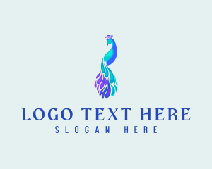 Mystical - Avian Peacock Bird logo design