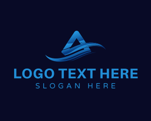 Hvac - Aquatic Wave Letter A logo design