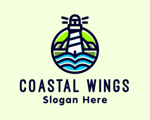 Coastal Sea Lighthouse logo design