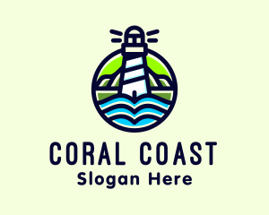 Coastal Sea Lighthouse logo design