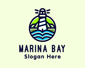 Seaport - Coastal Sea Lighthouse logo design