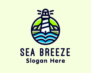 Coastal Sea Lighthouse logo design