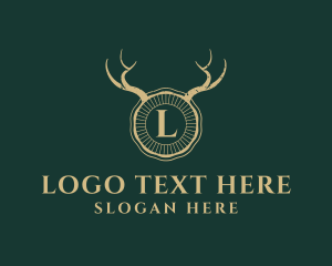 Hunter - Wildlife Horn Antlers logo design