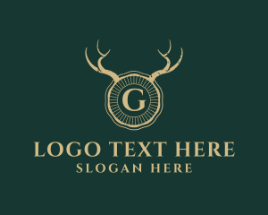 Hunting - Wildlife Horn Antlers logo design