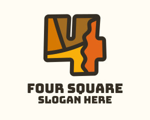 Four - Colorful Number 4 logo design