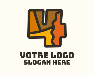 Multicolor - Colorful Number 4 logo design