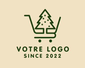 Winter - Christmas Tree Cart logo design