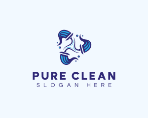 Mop Cleaning Janitor logo design