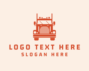 Trucking - Orange Freight Truck logo design