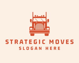 Orange Freight Truck logo design