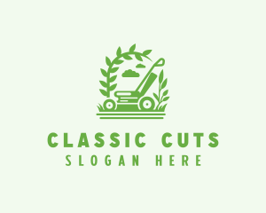 Mower Grass Cutting logo design